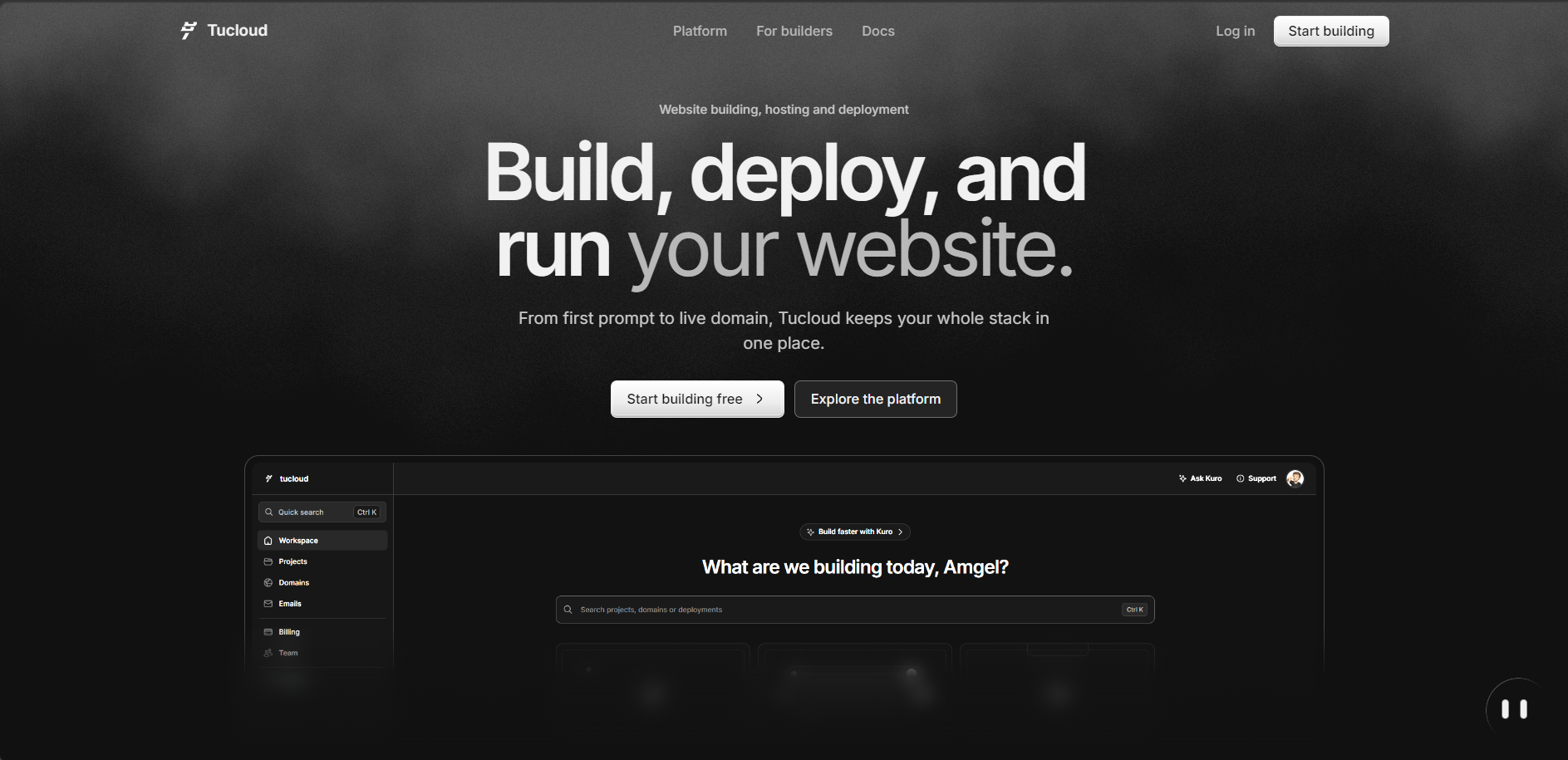 Tucloud Landing Page — screenshot 1